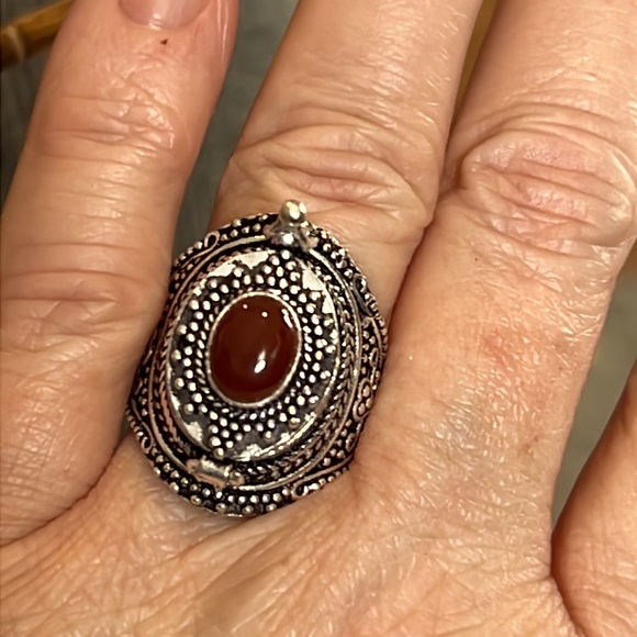 #195 Carnelian Handcrafted Poison ☠️ Ring 💍 Size 8.25 NWOT - Picture 2 of 16